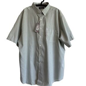 NWT Mens Travel Smart Short Sleeve Button Shirt Size 3XT Business Casual Timeles